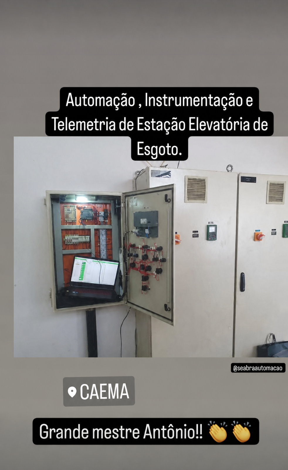 CAEMA — Telemetria e telecomando de água e esgoto 4 Painel de automação, instrumentação e telemetria de estação elevatória de esgoto
