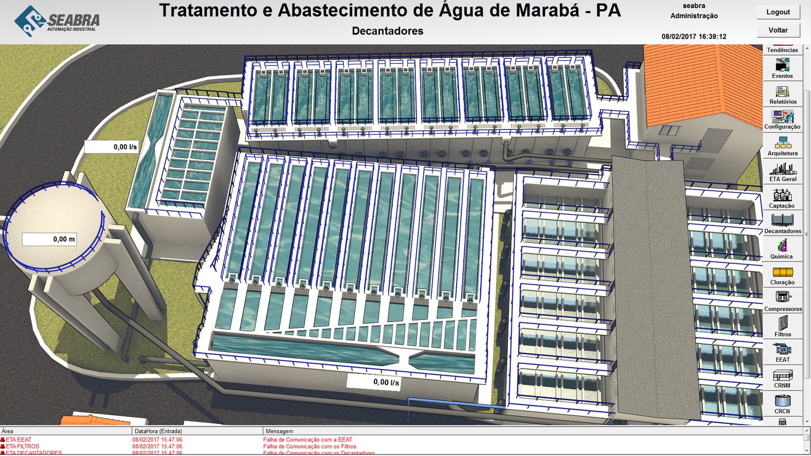 Carmona — automação do sistema de tratamento de água de Marabá 4 Decantadores da ETA
