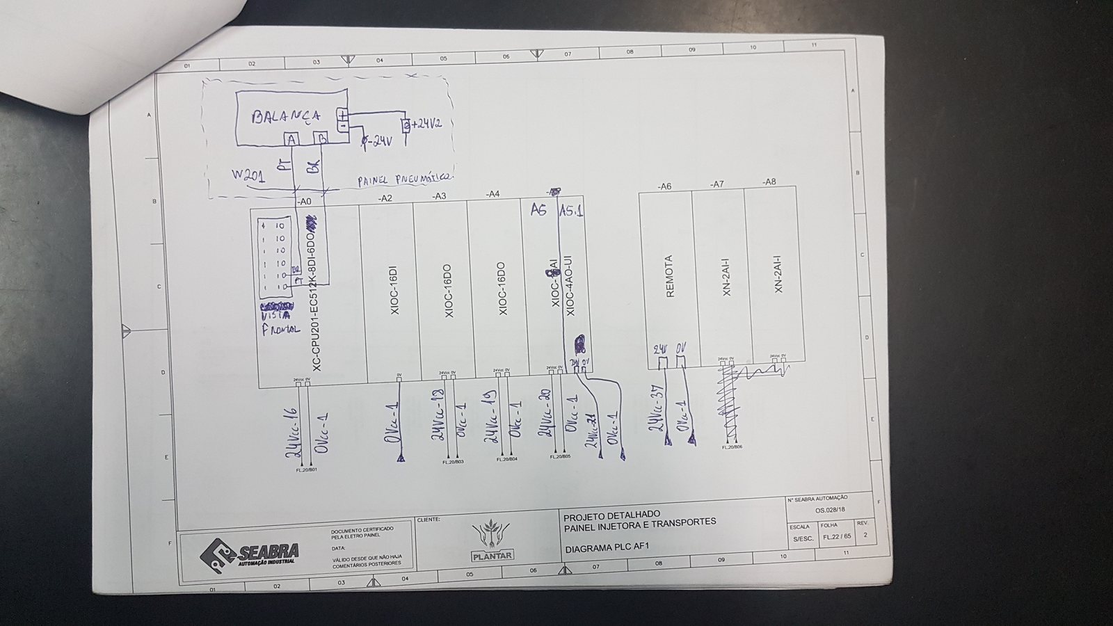 Plantar — upgrade da automação do sistema PCI 7 Diagrama elétrico revisado em campo