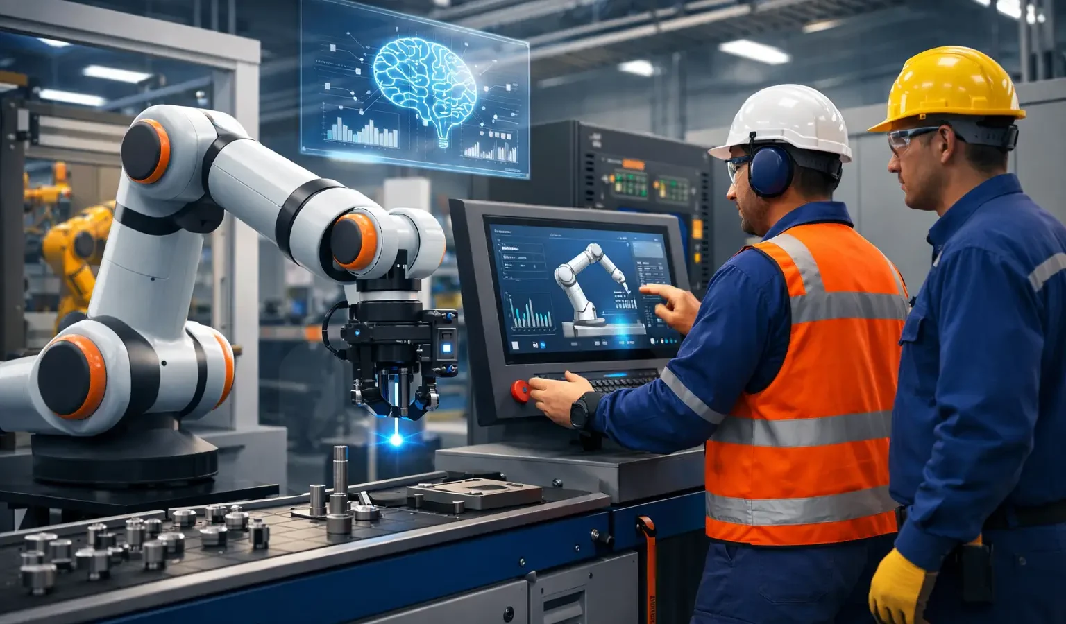 Robótica colaborativa com IA na indústria